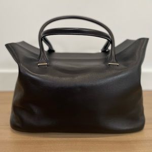 The Row Carryall 14 in black leather